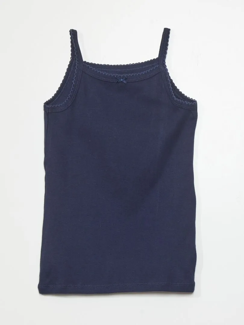 PACK DE 2 CAMISETAS DE TIRANTES + 3 BRAGUITAS  5 PIEZAS  BLANCO